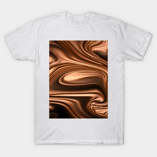 Metallic Gold Fluid Abstract T-Shirt by ImDEL